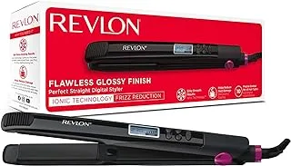 Revlon RVST2165 Flawless Glossy Finish Ionic Technology Digital Hair Straightener, One Size - Black