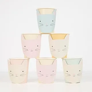 Meri Meri Cat Cups 8 Pieces 9oz - 4 Colours