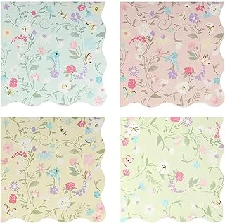 Meri Meri Laduree Floral Small Napkins 16 Pieces, 4 Design