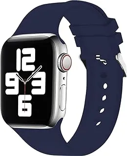 Green Silicone Band with Buckle Watch Strap for Apple Watch 42/44/45MM - Midnight Blue