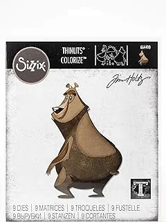 Sizzix 664410 Thinlits Die Theodore Colorize by Tim Holtz 9 عبوات ، مقاس واحد ، متعدد الألوان