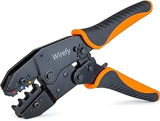 Wirefy Crimping Tool For Insulated Electrical Connectors - Ratcheting Wire Crimper - Crimping Pliers - Ratchet Terminal Crimper - Wire Crimp Tool 22-10 AWG