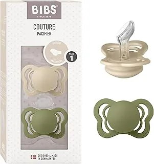 BIBS Baby Pacifier Newborn Pacifiers 2-Pieces 0 to 6 Months Food Grade Material Natural Rubber BPA Free Large Air Holes For More Safety Size-1 Made In Denmark