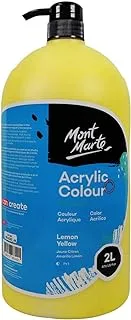 Mont Marte Studio School Acrylic Paint in Pump Bottle 2 Litre, Lemon Yellow