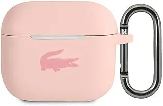 Lacoste Liquid Silicone Glossy Printing Logo Case For Airpods 3 - Pink