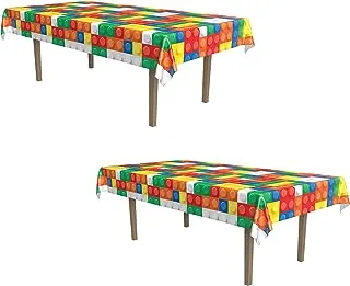 Beistle 54947 2 Piece Building Blocks Table Covers, 54