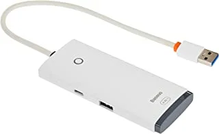 Baseus Lite Series 4-Port USB-A HUB Adapter (USB-A to USB 3.0 * 4) 25cm White