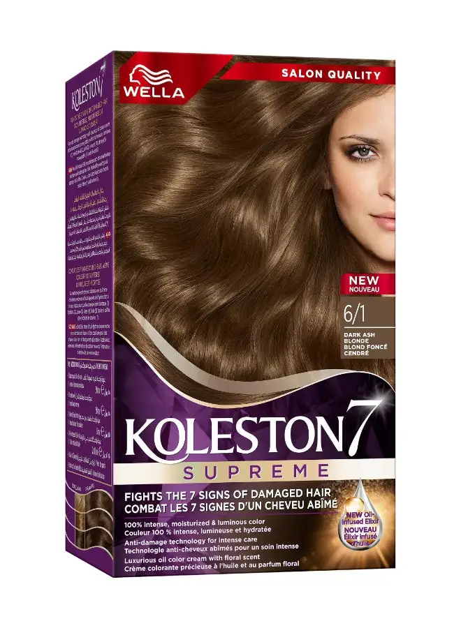 WELLA Koleston Supreme Hair Color 6/1 Dark Ash Blonde