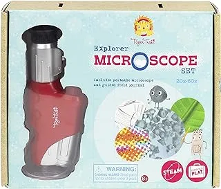 Tiger Tribe Explorer Microscope Set Art Craft 36 Spiral Bound Pages LED Light Microscope for Kids Ages 8+ Years, 23 x 6 x 19cm