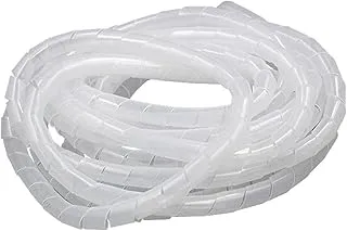 Hasanat Essentials Spiral Wire Wrap Tube Pc Manage Cable For Computer Car Cover Cover غلاف سلك ، لف سلك تجميع الأسلاك ، لف خرطوم حلزوني (10 مللي متر 10 متر ، أبيض)