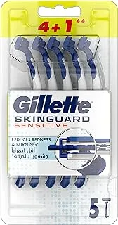 Gillette SkinGuard Sensitive Disposable Razor: Pack of 4+1 Razors