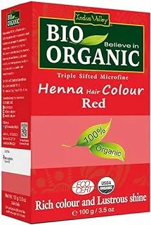 INDUS VALLEY Bio Organic Natural Henna Hair Color Red 100gm| 100% Gray Hair Coverage And Long Lasting Hair Dye | Vegan and Cruelty-Free