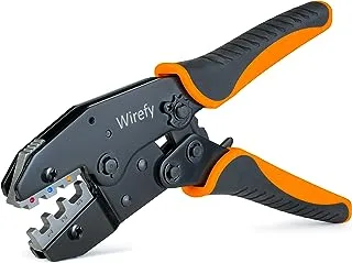 Wirefy Crimping Tool For Heat Shrink Connectors - Ratcheting Wire Crimpers - Crimping Pliers - Ratchet Terminal Crimper - Electrical Crimping Tool - 22-10 AWG