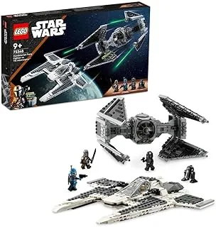 LEGO 75348 Star Wars Mandalorian Fang Fighter vs. TIE Interceptor, Starfighter Building Toy Set for Kids with 3 Minifigures, Droid Figure and Darksaber, Collectible Gift Idea