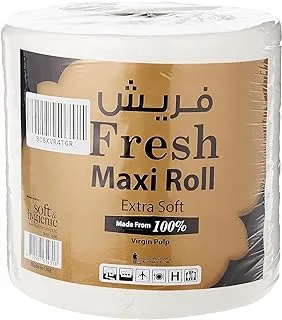 Soft N Hygienic Fresh Maxi Roll Tissue 900 جرام عبوة من 6 مناديل منقوشة - مناديل ورقية للمطبخ ، أكثر تعقيمًا ، مناديل ورقية.