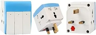 Melfi Melfiâ„¢ 3 Way Universal Multi Adapter with Long Switches 13A Plug