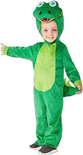 Smiffys Toddler Crocodile Costume, Green with Hooded Jumpsuit, Children's Animal Fancy Dress, Animal Dress Up Costumes