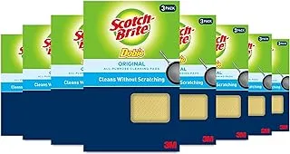 Scotch-Brite Dobie Cleaning Pads, Ideal for Dishwashing, Kitchen, Bathroom and More, Scours Without Scratching, 24 Pads