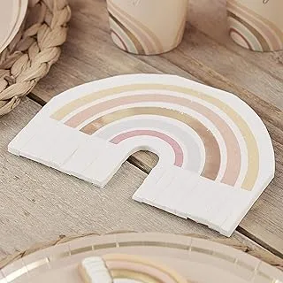 Gold Foiled Natural Rainbow Fringe Napkins