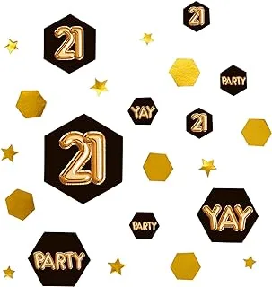 Glitz & Glamour Black & Gold Confetti Scatter - Age 21