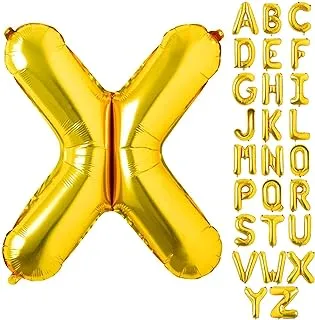 Goldedge 32 Inch Large Gold Letter X Balloons Helium Balloons,Foil Mylar Big Balloons for Birthday Party Anniversary Supplies Decorations