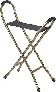 Drive Medical RTL10360 Foldable Walking Cane with Seat, Bronze