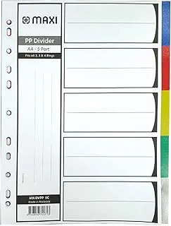 Maxi 5 Part Color Polypropylene Divider