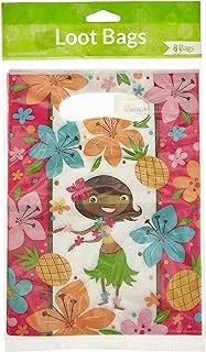 Creative Converting Pink Luau Fun Loot Bags 8-Piece