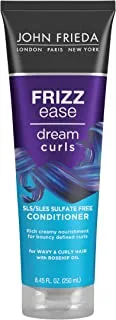 (250ml, Dream Curls Conditioner) - John Frieda Frizz Ease Dream Curls Conditioner, Hydrates and Defines Curly, Wavy Hair, Helps Control Frizz, SLS/SLES Sulphate Free, Enhances Natural Curls, 8.45 F...