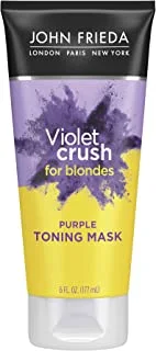 John Frieda Purple Shampoo, Violet Crush Purple Toner Mask for Blonde Hair, Deep Conditioning Treatment, SLES/Sulfate and Paraben Free, Cruelty Free, 6 oz