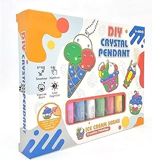 Fitto Ice Cream Theme 6 Pendant Making Set For Kids With Window Art Paint Non-Toxic Paint With Brushes