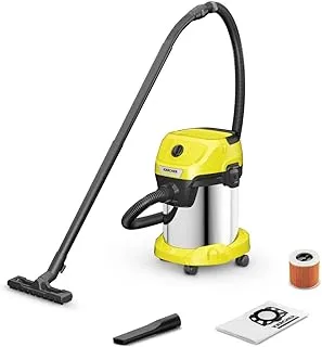 Karcher WD3 S V-17/4/20 Wet & Dry Vacuum Cleaner, 17-Liter Container, Multi-Purpose Home Cleaning, Powerful Suction, Versatile Accessories, Yellow