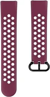 Hama 86248 Sports Breathable Replacement Wrist Strap for Fitbit Charge 5, Burgundy/Grey