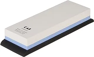 Shun Combination Whetstone, 1000 and 6000 Grit, Rubber Base for Grip, Use for Sharpening and Polishing