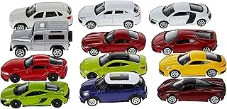 Welly Dicast Metal Scale Model Car 12-Piece Set, 3-Inch Size