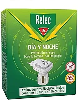 Relec Day And Night – Diffuser And Refill Anti-Mosquito Liquid – 45 Nights Of Protection – Fragrance Free – 35 Ml