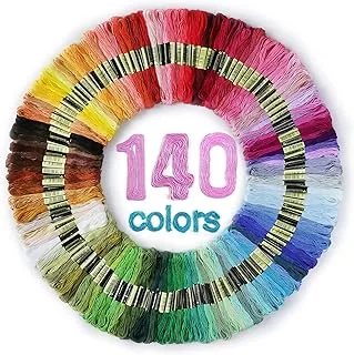 LOVIMAG Premium Rainbow Color Embroidery Floss 140 Skeins Per Pack with Cotton for Cross Stitch Threads, Bracelet Yarn, Craft Floss, Aroic Embroidery Floss Set