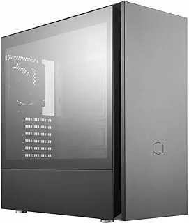 لوحة جانبية من الزجاج المقوى Cooler Master Silencio S600. ATX Mid-Tower مع مادة مثبطة للصوت ولوحة جانبية فولاذية مبللة بالصوت ولوحة أمامية قابلة للانعكاس وقارئ SD ومراوح PWM Silencio FP مقاس 120 مم