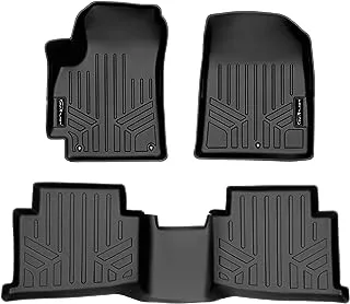 SMARTLINER All Weather Custom Fit Floor Mats 2 Row Liner Set Black Compatible with 2021-2023 Kia Seltos