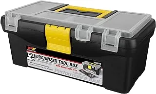 Performance Tool W54012 Heavy Duty Plastic Organizer Tool Box for Workshops and Garages, Black, 12.5