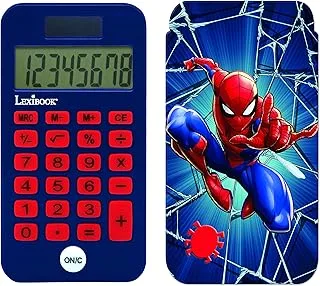 LEXIBOOK - Marvel Spider-Man Pocket Calculator, and advanced functions, Protective hard cover, battery operated, Blue/Red, C45SP