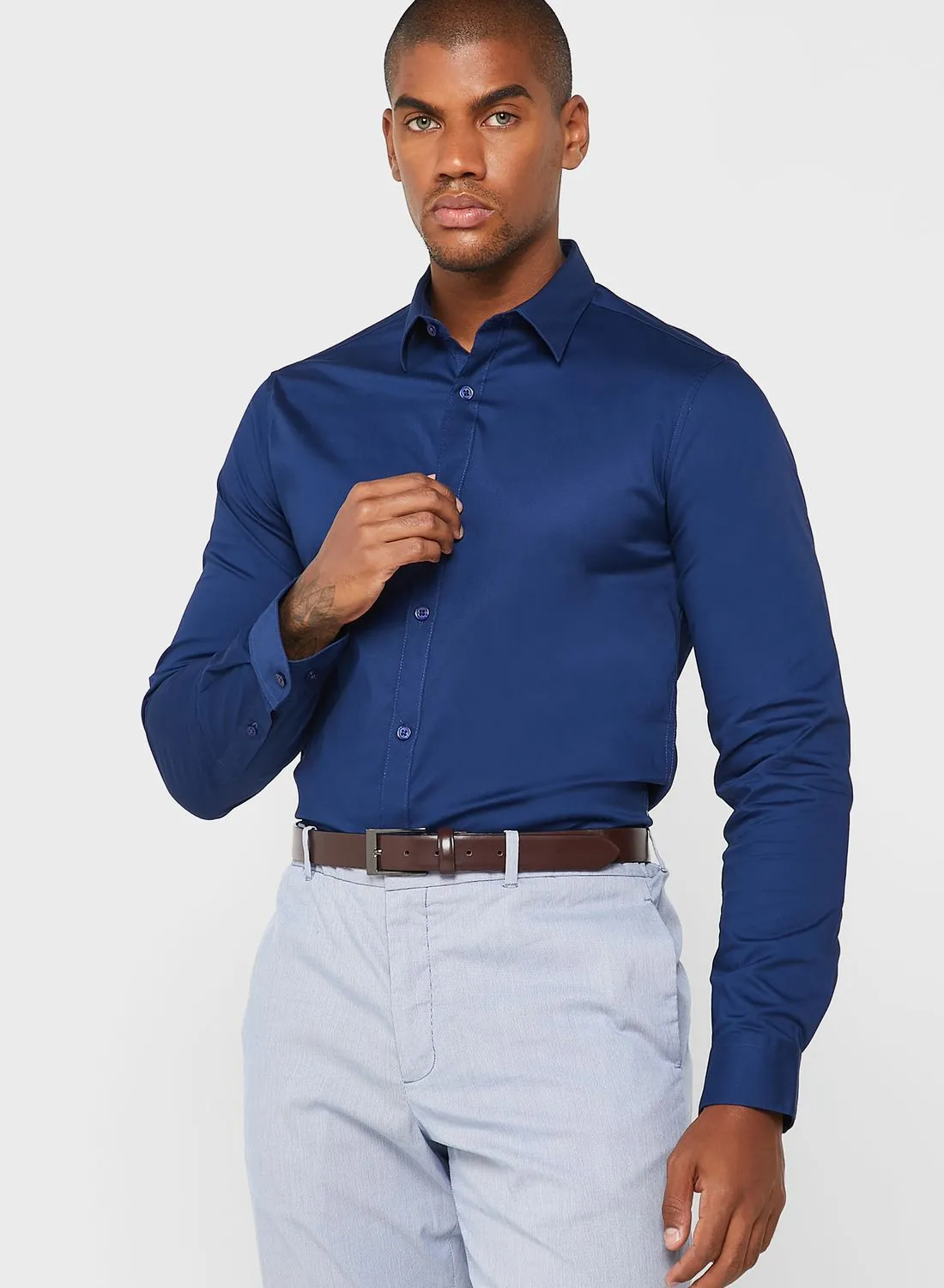 Robert Wood Stretch Cotton Slim Fit Shirt