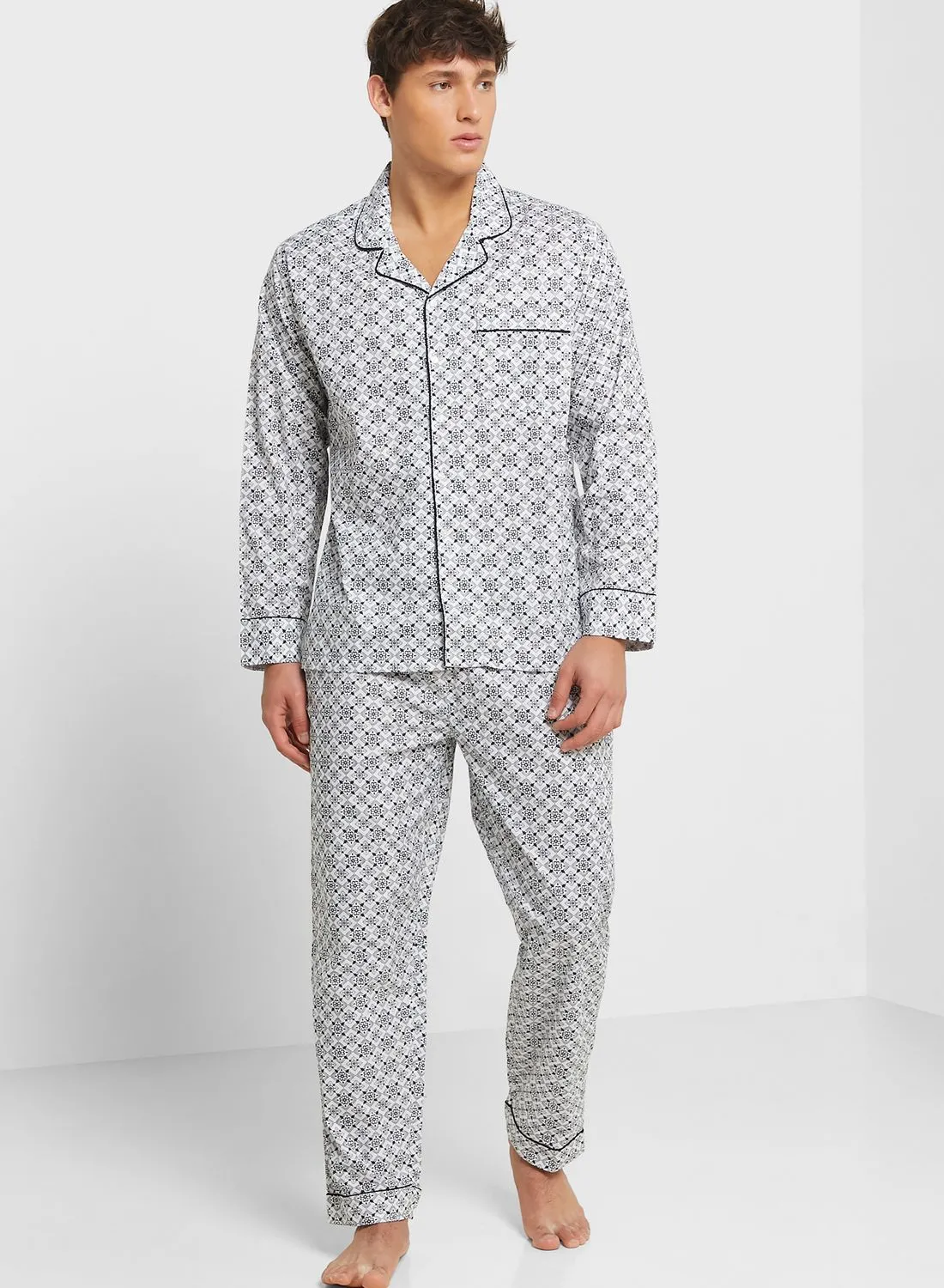 Robert Wood Geo Print Pyjama Set