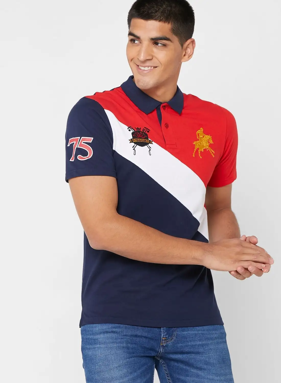 Seventy Five Colourblock Polo Shirt