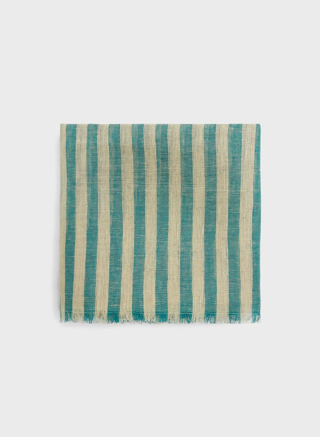 MANGO Striped Fringe Detail Scarf