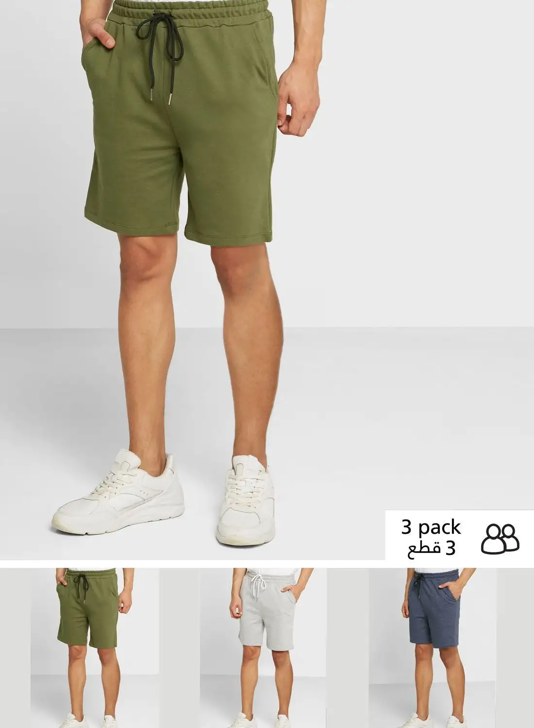 Seventy Five Basics 3 Pack Essential Lounge Shorts