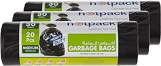 HOTPACK, Strong & Bio-Degradable Heavy Duty Disposable Garbage 20 Pcs, 65cm x 95cm, Pack 3, OPGBR6595X3PKT