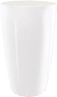 Elho Brussels Diamond Round High Plastic Flower Pot, 32 cm Diameter, White