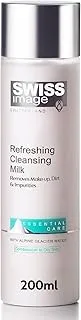 Swiss Image Refreshing Cleansing Milk, Non Greasy, Gentle Facial Cleanser | Makeup Remover, Cleanses, Brightens & Removes Impurities| Enriched with Alpine Glacier For Combination to Oily Skin - 200 ml