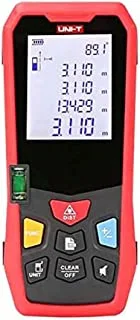 UNI-T High Precision Infrared Laser Distance Meter | 100 Digital Ruler With Physical and Electronics Leveler Professional Red Multiple functions LM100